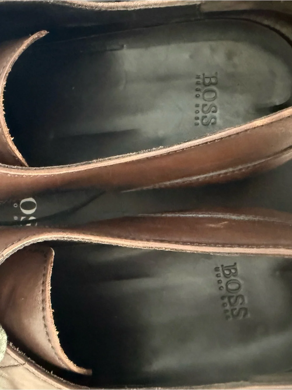 Boss HUGO BOSS Brown Moc Toe Oxford Dress Mens Shoes 11.5
